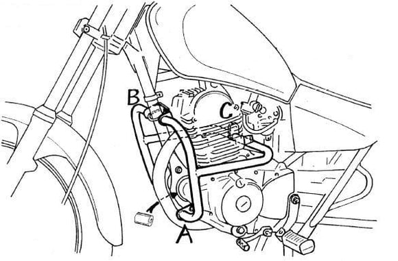 Yamaha SR 125 [1996-2001] - Moottorin suojauspalkki