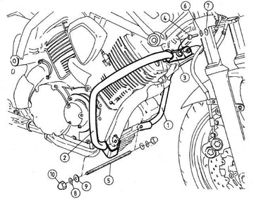 Yamaha BT 1100 Bulldog [2001-2006] - Motorschutzbügel chrom