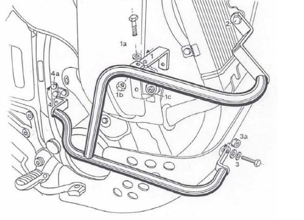 Honda XRV 650 [1988-1992] - barra de protección del motor