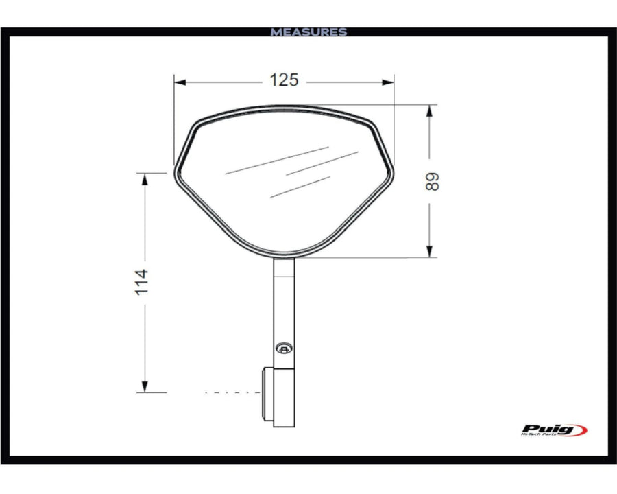 KTM 890 DUKE R [2025] – Hi-Tech V zpětné zrcátko – černé