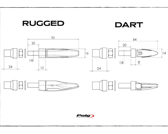 KTM RC 390 [2025] – Sada ukazatelů šipky – černá