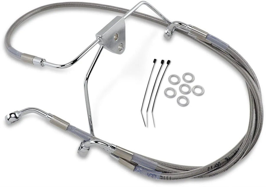 harley davidson flhtcui [DRAG SPECIALTIES] – Edelstahl-Bremsleitungs-Kit in verlängerter Ausführung