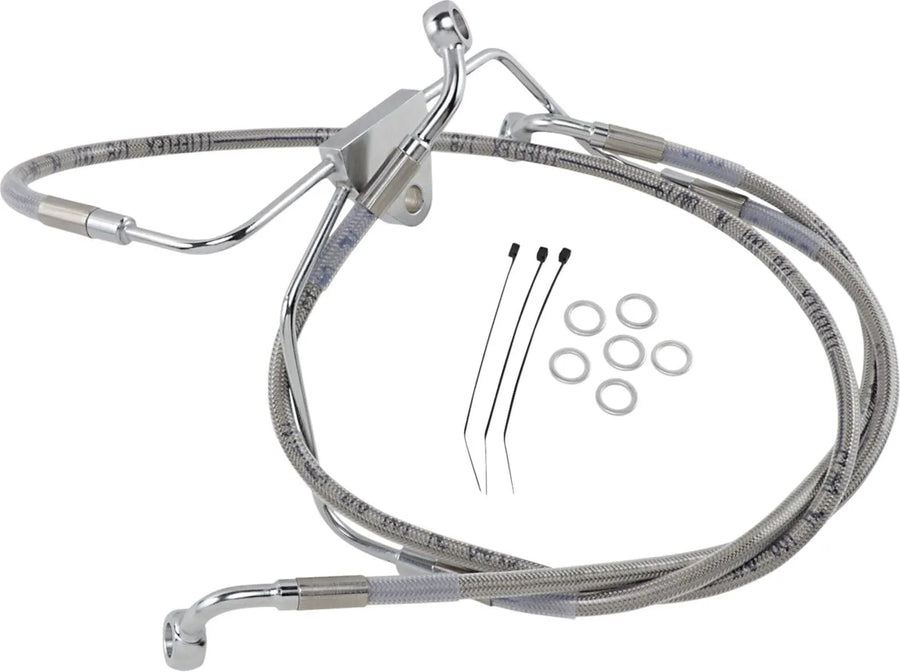 harley davidson flhtc [DRAG SPECIALTIES] – Edelstahl-Bremsleitungs-Kit in verlängerter Ausführung