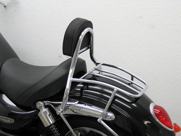 Triumph Rocket III Roadster [2010-2017] - Fahrer Sissy Bar mit Kissen und Gepäckträger