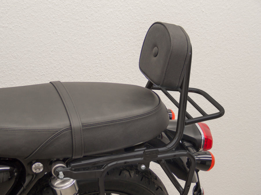 Triumph Bonneville T 100 [2017] - Sissy Bar lavet af rør med pude og bagageholder, sort