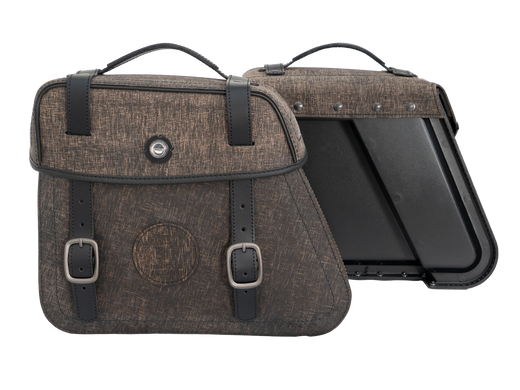 Bolsa para motocicleta [Hepco & Becker] - conjunto de bolsa de couro Rugged Cutout 19 L incl. liberação rápida - recorte