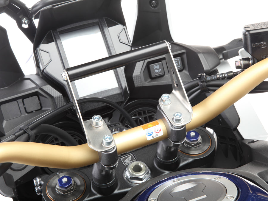 Honda CRF 1000 L Africa Twin (também DCT) (SD04) 2015-2016 e (SD06) 2017-2019 e outras motocicletas [2015-2016] -Device Proprietário, alto, para fixação aos suporte do guidão