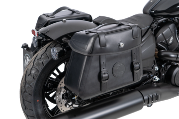 Indian Scout Sixty Classic [2025-2026] - Set: Ledertaschenhalter Cutout schwarz inkl. Rugged Ledertaschen schwarz