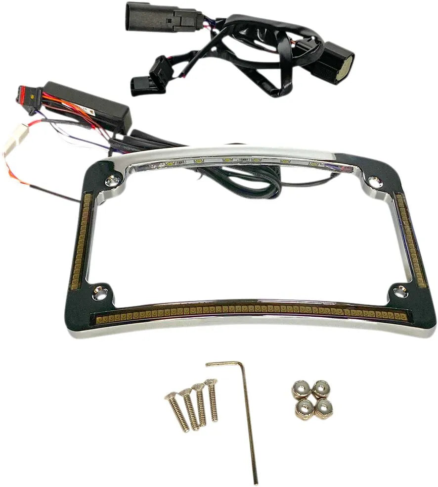 harley davidson fltruse [CUSTOM DYNAMICS] – LED Radius Kennzeichenrahmen