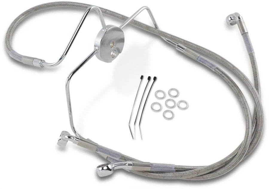 harley davidson flhri [DRAG SPECIALTIES] - Kit conduites de frein inox en version allongée