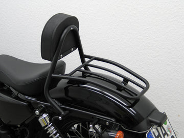 Harley Davidson Sportser fyrre-otte [2010-2020] -driver Sissy Bar med puder og bagageholder, sort