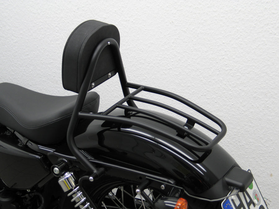 Harley Davidson Sportser fyrre-otte [2010-2020] -driver Sissy Bar med puder og bagageholder, sort