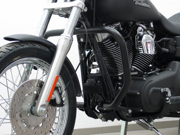Harley Davidson Dyna Glide Low Rider [2015-2017] - Beskyttelsesbjælke, stor version lavet af 38 mm rør, vinkelform, sort