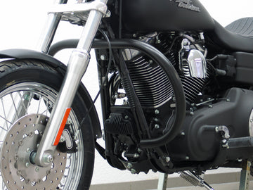 Harley Davidson Dyna Glide Low Rider [2015-2017] - Beskyttelsesbjælke, stor version lavet af 38 mm rør, rund form, sort