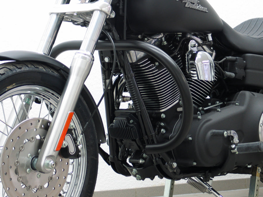 Harley Davidson Dyna Glide Low Rider [2015-2017] - Μπάρα προστασίας, μεγάλη έκδοση από σωλήνα 38 mm, στρογγυλό σχήμα, μαύρο