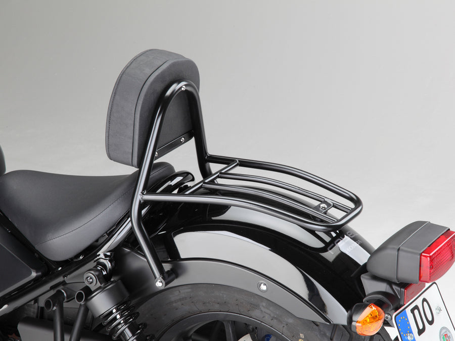 Honda CMX 500 Rebel (PC56A) 2017- [2017] - Driver Sissy Bar med puter og bagasjestativ, svart