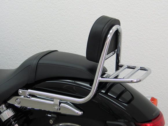 Honda Shadow VT 750 C Black Spirit [2010-2011] - Sissy Bar aus Rohr mit Kissen und Gepäckträger