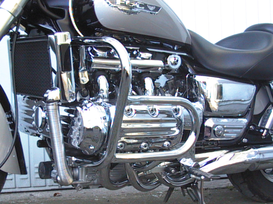 Honda F6C (Valkyrie) [1996-2001] - beskyttelsesstang, stor versjon laget av rør 30 mm, 2 tlg., Med sylinderhodebeskyttelse