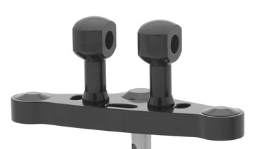 Алюминиевый подъемник для руля с 31-алюминиевым подъемом для рулей с 31,75 мм (1 1/4 ′) Ø, 75 мм высотой, черный анодирован. С 1/2 ″ нитью UNC.