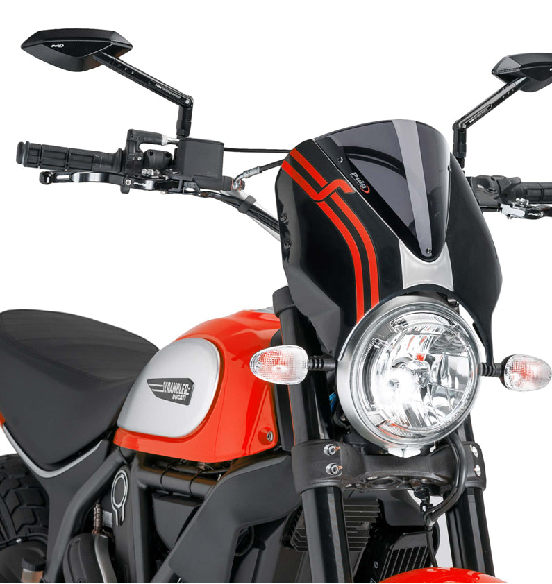 DUCATI SCRAMBLER 800 ICON DARK [2025] – Wizjer szyby RetroVision – Przyciemniany