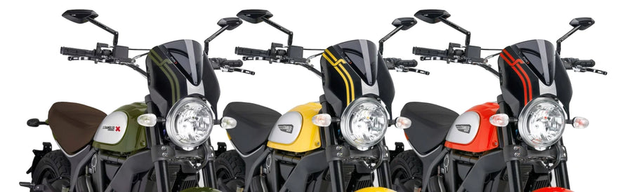 DUCATI SCRAMBLER 800 ICON DARK [2025] – Visière de pare-brise RetroVision – Noir