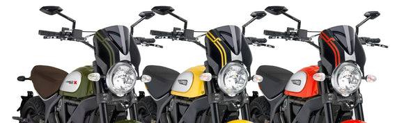 DUCATI SCRAMBLER 800 ICON DARK [2025] – RetroVision Windschild Visier – Schwarz