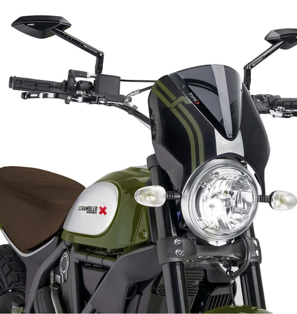 DUCATI SCRAMBLER 800 ICON DARK [2025] – RetroVision Windschild Visier – Schwarz