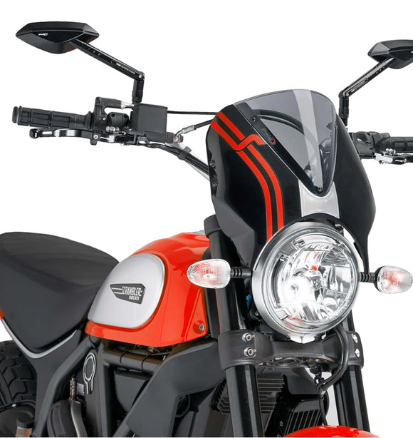 DUCATI SCRAMBLER 800 ICON DARK [2025] – RetroVision Windschild Visier – Schwarz
