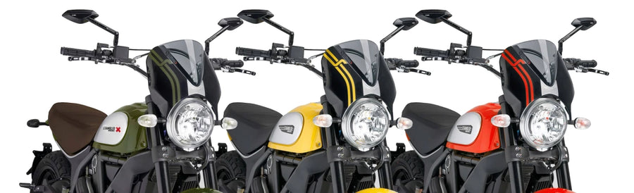 DUCATI SCRAMBLER 800 ICON DARK [2025] – Wizjer szyby RetroVision – Przyciemniany