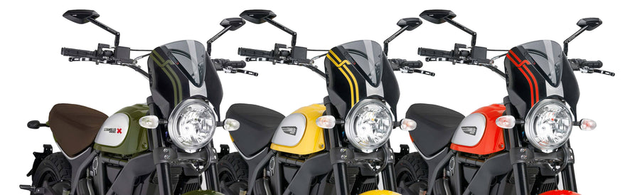 DUCATI SCRAMBLER 800 ICON DARK [2025] – Visière de pare-brise RetroVision – Noir