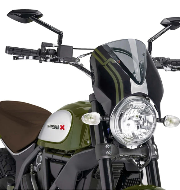 DUCATI SCRAMBLER 800 ICON DARK [2025] – RetroVision Windschild Visier – Schwarz