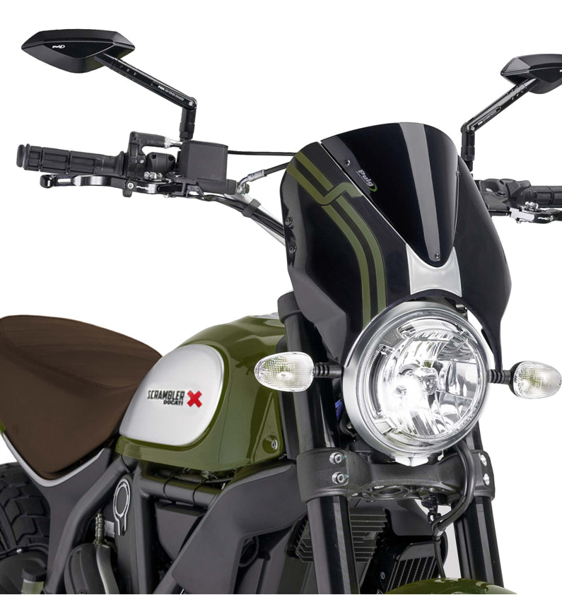 DUCATI SCRAMBLER 800 ICON DARK [2025] – Wizjer szyby RetroVision – Przyciemniany