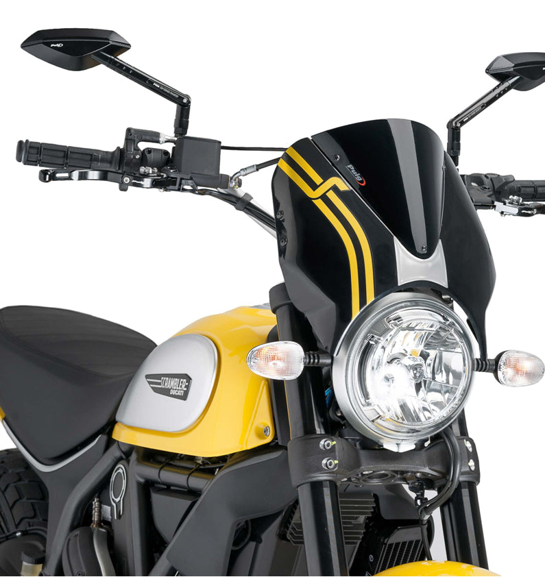 DUCATI SCRAMBLER 800 ICON DARK [2025] – Visière de pare-brise RetroVision – Noir