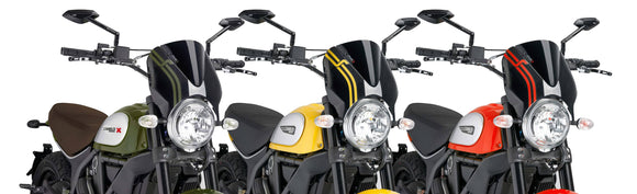 DUCATI SCRAMBLER 800 ICON DARK [2025] – RetroVision Windschild Visier – Schwarz
