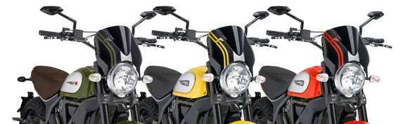 DUCATI SCRAMBLER 800 ICON DARK [2025] – RetroVision Windschild Visier – Schwarz