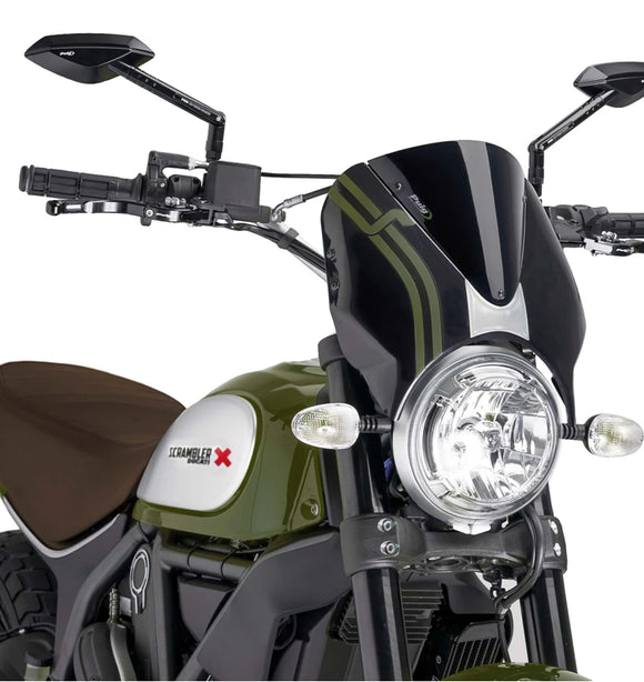 DUCATI SCRAMBLER 800 ICON DARK [2025] – RetroVision Windschild Visier – Schwarz