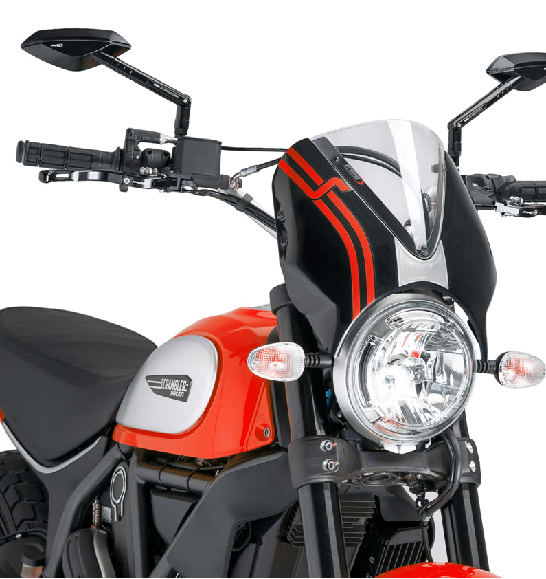 DUCATI SCRAMBLER 800 ICON DARK [2025] – Wizjer szyby RetroVision – Przyciemniany