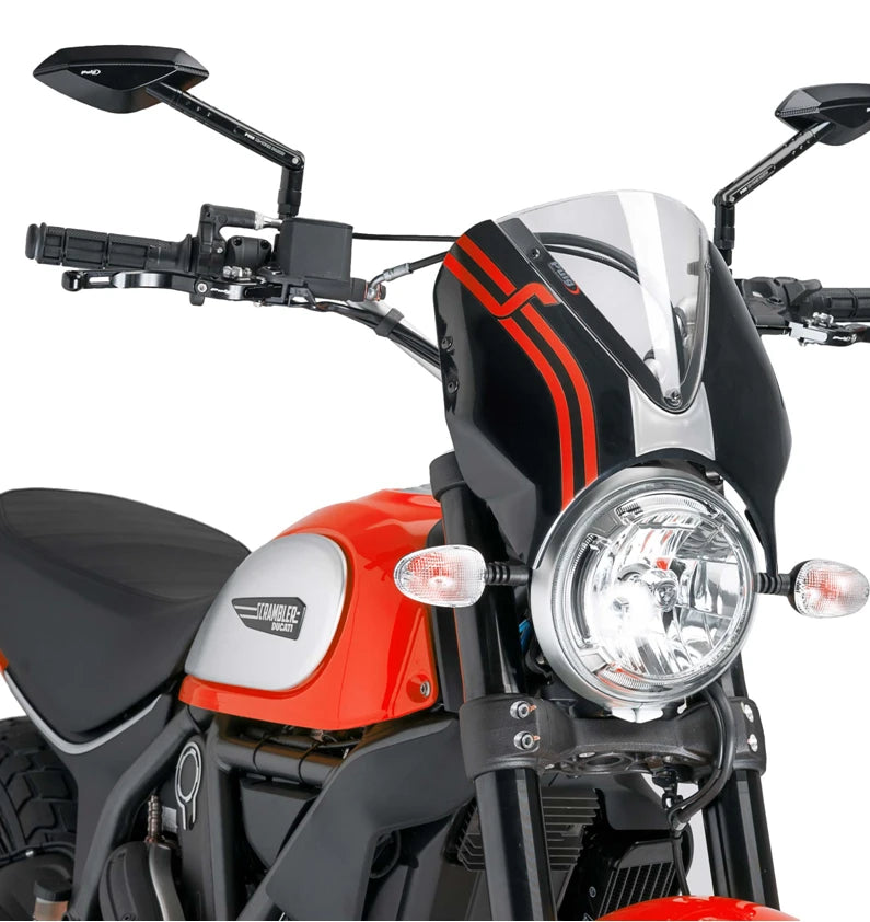 DUCATI SCRAMBLER 800 ICON DARK [2025] – Visière de pare-brise RetroVision – Noir