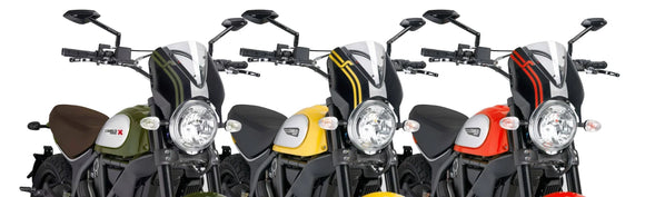 DUCATI SCRAMBLER 800 ICON DARK [2025] – RetroVision Windschild Visier – Schwarz