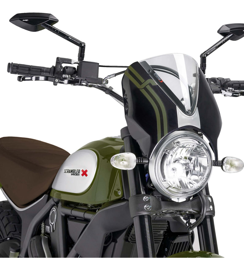 DUCATI SCRAMBLER 800 ICON DARK [2025] – Visière de pare-brise RetroVision – Noir