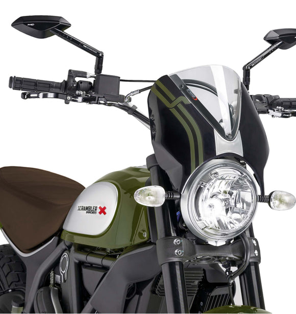 DUCATI SCRAMBLER 800 ICON DARK [2025] – RetroVision Windschild Visier – Schwarz