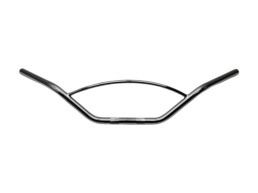 Motorradlenker Ø 25 - Lenker mit gerundeter Strebe Ø 12 mm, 870 mm breit, schwarz