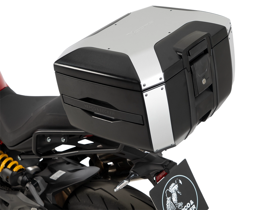 Ducati Monster 890 / + [2026] - Conjunto Smartrack com top case Xcore prata/preto