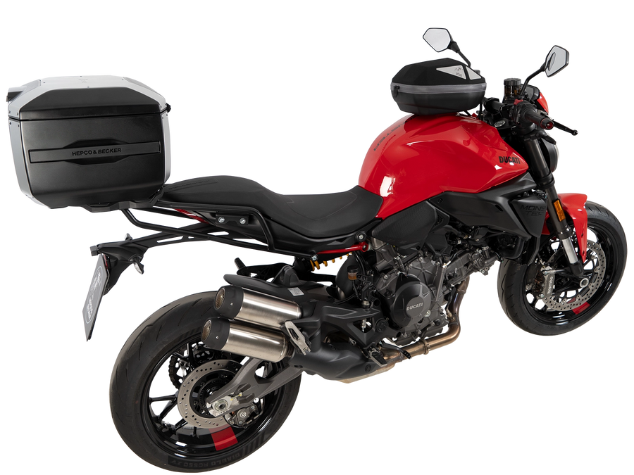 Ducati Monster 890 / + [2026] - Conjunto Smartrack com top case Xcore prata/preto