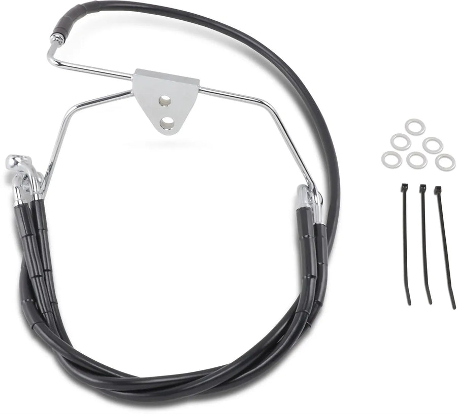 harley davidson flhtcui [DRAG SPECIALTIES] - Zestaw przedłużanych czarnych przewodów hamulcowych z winylu