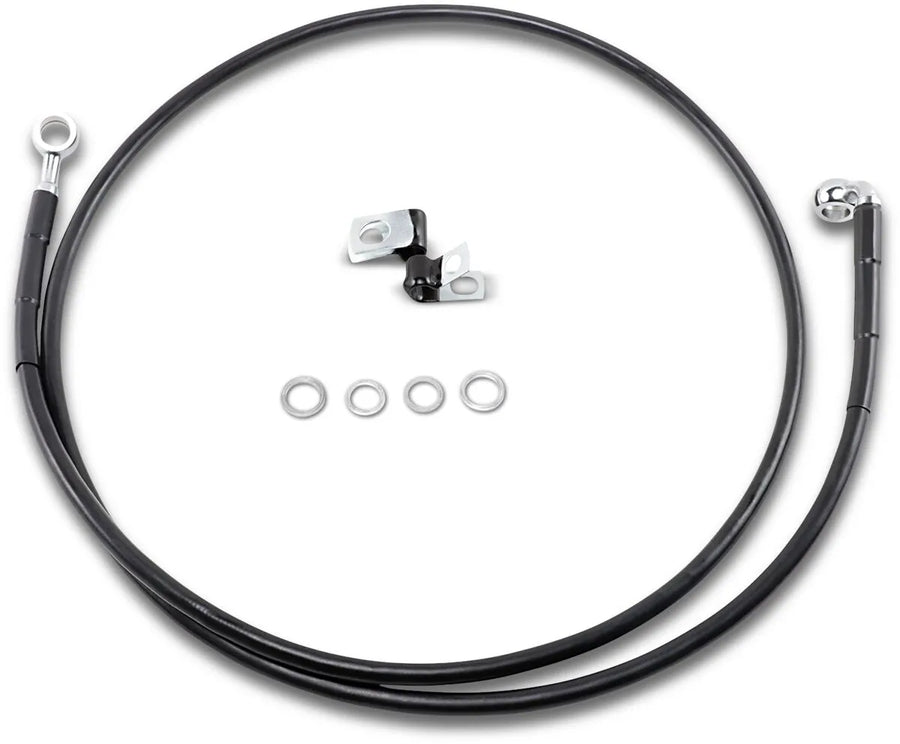 harley davidson fxsts [DRAG SPECIALTIES] – Verlängertes Bremsleitungs-Kit aus schwarzem Vinyl