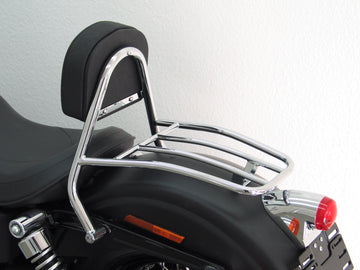 Harley Davidson Dyna Street Bob (FXDB) 2009-2013 [2009-2013] - Fahrer Sissy Bar mit Kissen und Gepäckträger