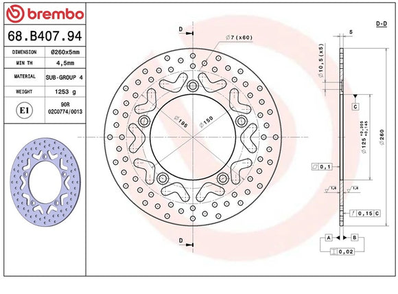 Kymco Ak 550 [BREMBO] - Series Oro stiv bremseskive - 68B40794