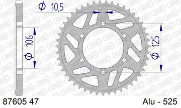 Triumph Street Triple 675 [AFAM] - Kettenrad Aluminium Standard - 525