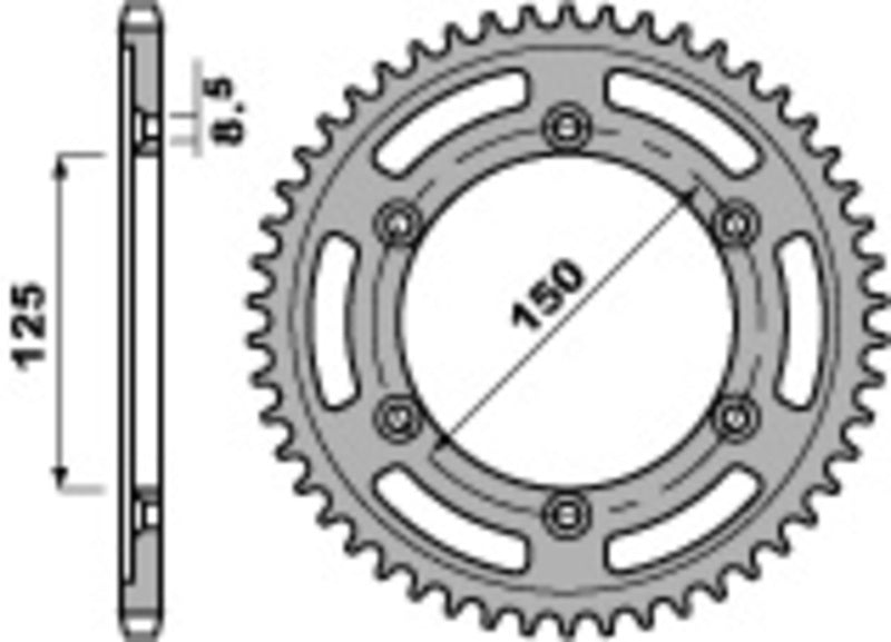 CFMOTO 800 MT CF800-7 [PBR] - Standard chain wheel C45 steel